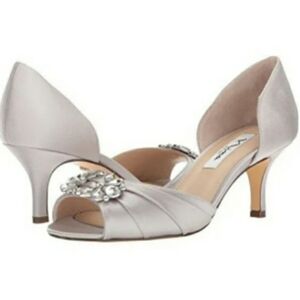 Nina Charisa Silver Satin Shoes
